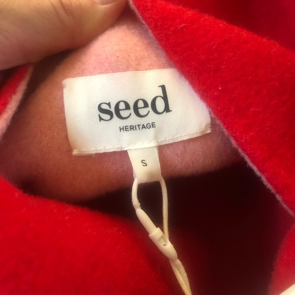 SOLD* Reversible wool Fall Winter coat Seed Heritage red/pink women's size S - Picture 5 of 7